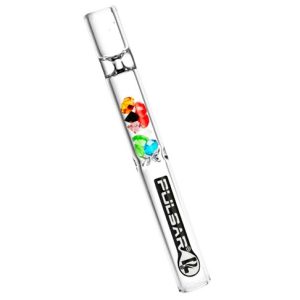PULSAR 4" GLASS CHILLUM W/ GEM