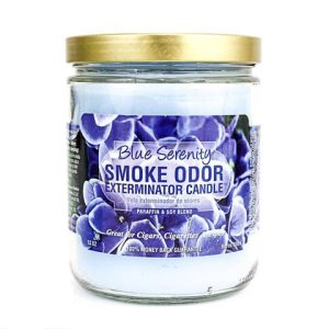 SMOKE ODOR BLUE SERENITY CANDLE
