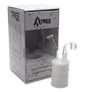 TREE GLASS 4" OIL CAN DRUM RIG WHITE