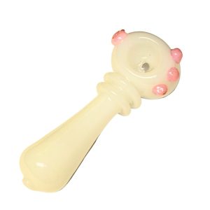GENUINE PIPE CO GLASS PIPE 4" HIGHLIGHT WHITE/PINK