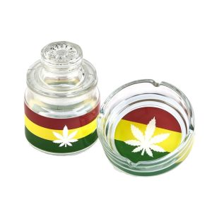 STASH JAR AND ASHTRY SET RASTA