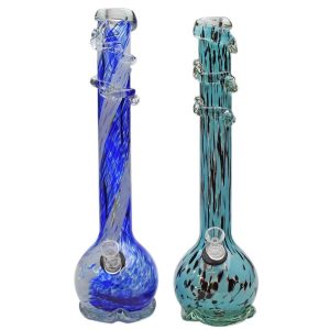 PREMIUM SOFTGLASS GENUINE PIPE CO BONG 16" HEAVY BASE & WORKED TOP ASST COLOURS