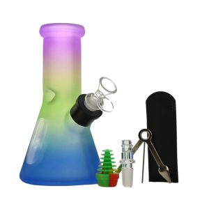 ARSENAL 8" IRIDESCENT RAINBOW 6IN1 BONG KIT DESIGN D