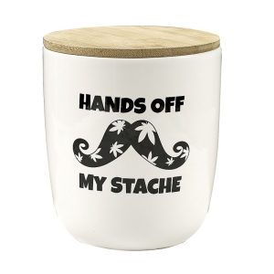 FUJIMA CERAMIC STACHE JAR HANDS OFF MY STACHE LARGE