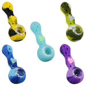 SESHGEAR HONEYCOMB BEE 4.15" SILICONE PIPE ASSORTED COLORS